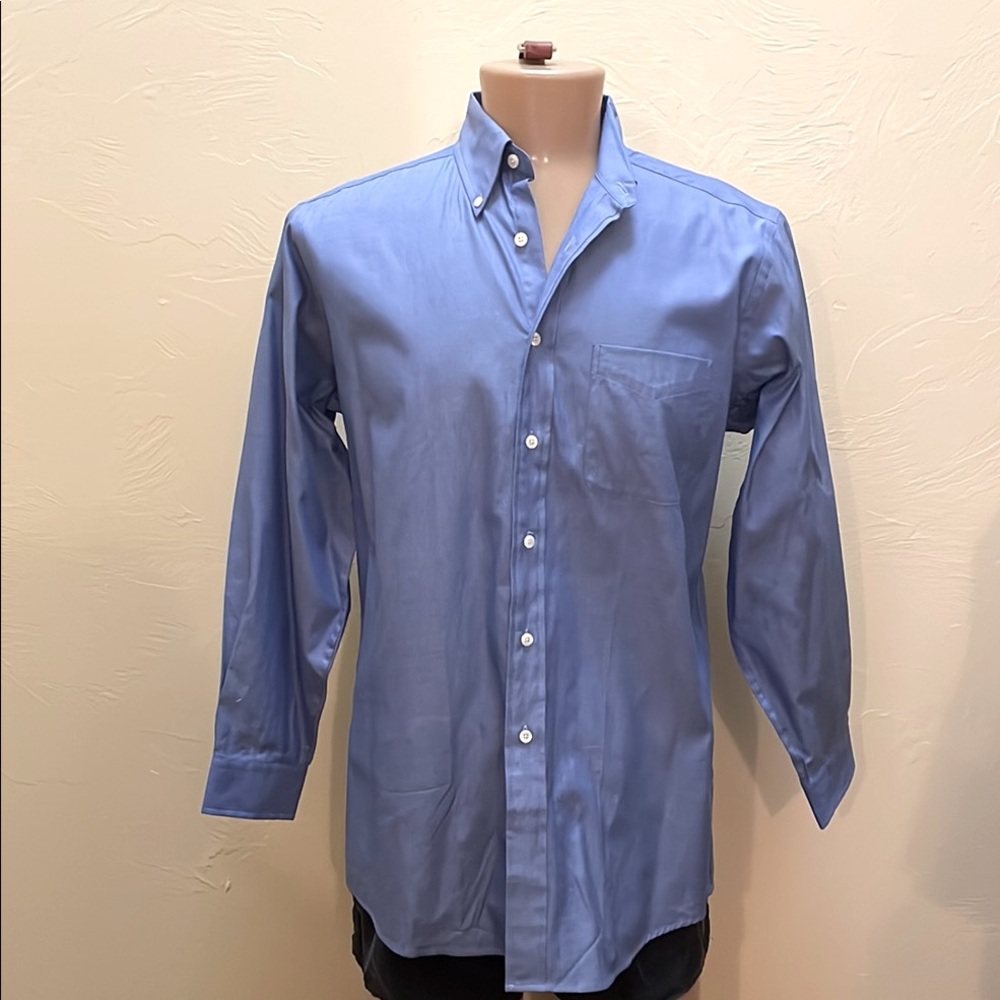 LL Bean Men's Blue Button-Down Shirt - P5